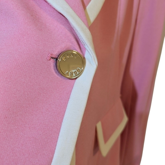 DKNY Pink Women's Blazer with Cream Accents - Picture 6 of 9